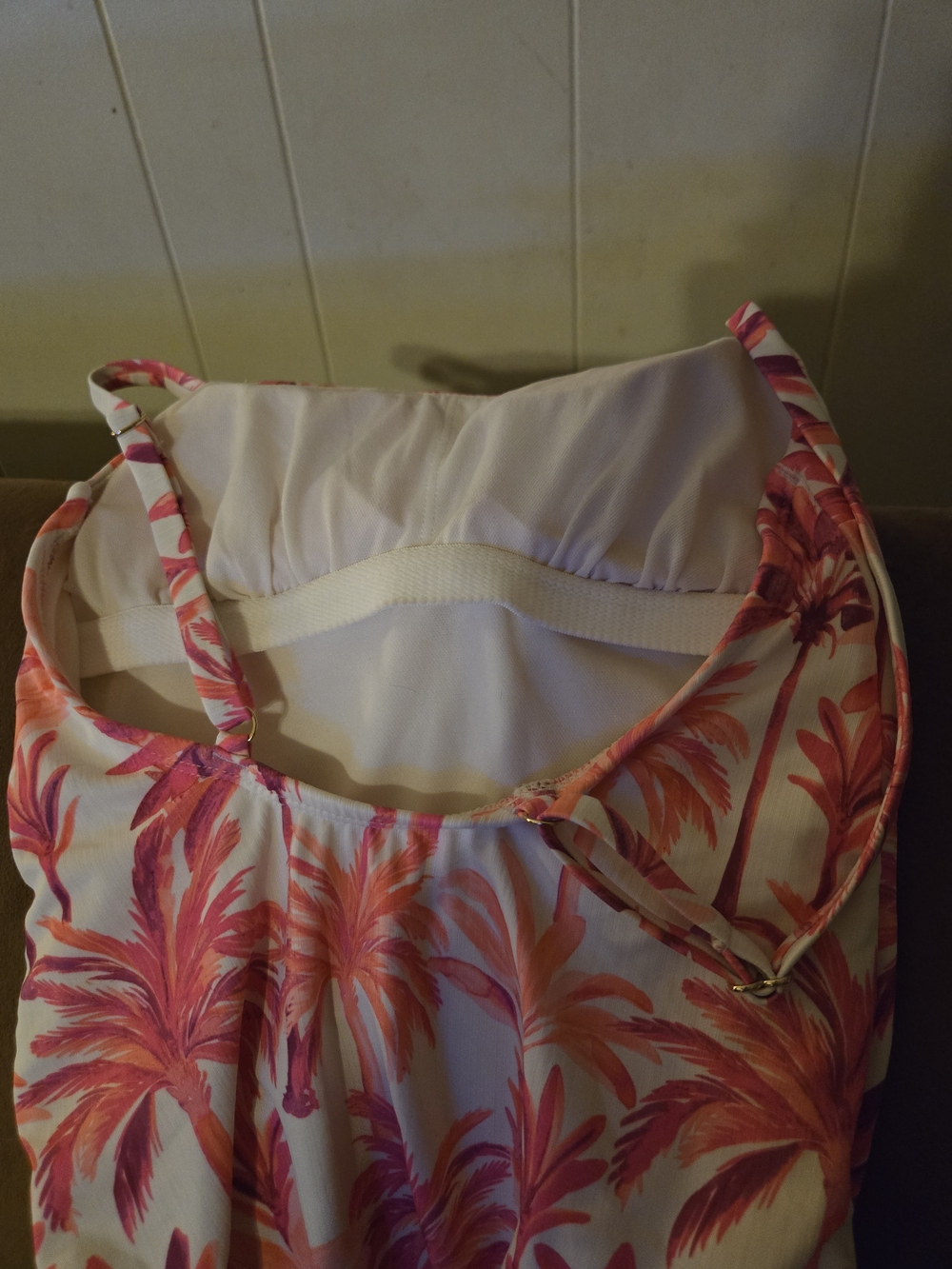 Shade & Shore Pink and Coral Palm-Print One-Piece Swimsuit
